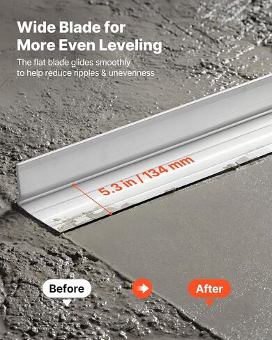 VEVOR Concrete Screed Blade 10 ft Length Aluminum Alloy Board Leveling Tool, 5.3 in Wide Straight Edge, Wide Coverage, Replacement Surface Leveler for Driveway, Patio, Sidewalk, Garage Floor Finishing in Kuwait