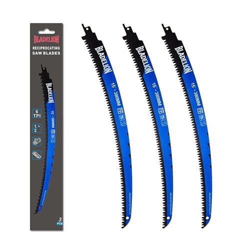 15 Inch Japanese Teeth Reciprocating Saw Blades 3-Piece | Arc Edge Wood Pruning Blades, 6TPI for Tree Trimming, Wood Cutting, Durable & Sharp, Fits Most Reciprocating Saws in Kuwait