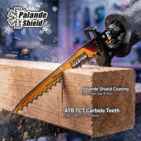 9-Inch Reciprocating Saw Blade 3TPI 24TCT Wood 3-Pack | 9-inch 24TCT carbide reciprocating saw blade designed for fast, clean wood and tree cutting in Kuwait