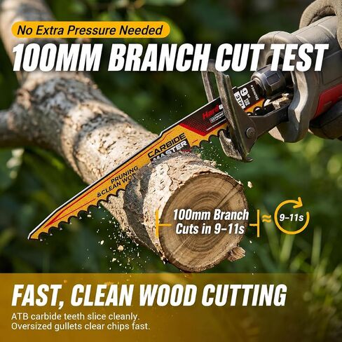 9-Inch Reciprocating Saw Blade 3TPI 24TCT Wood 3-Pack | 9-inch 24TCT carbide reciprocating saw blade designed for fast, clean wood and tree cutting in Kuwait