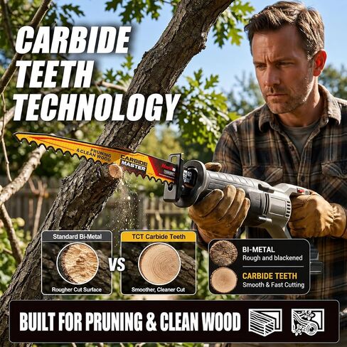 9-Inch Reciprocating Saw Blade 3TPI 24TCT Wood 3-Pack | 9-inch 24TCT carbide reciprocating saw blade designed for fast, clean wood and tree cutting in Kuwait