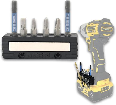 Magnetic Bit Holder for Dewalt & Milwaukee M18 Impact Drivers - 6 Slot 1/4" Hex Drill Bit Holder for DeWalt & Milwaukee M18 Power Tools. Side Mount Holds Bits & Screws Securely w/Heavy Duty Magnet in Kuwait