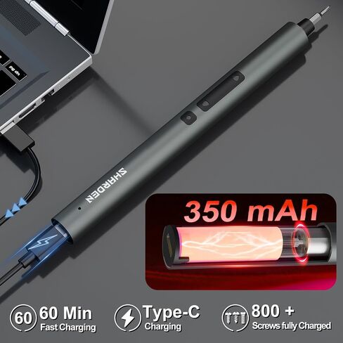 SHARDEN 75 IN 1 Mini Electric Screwdriver Set, 71 S2 Precision Bits, 3 LED Lights, Magnetic Storage, USB Charging Cable, Mini Power Screwdriver Repair Tool Kit for PC, Electronics, Tech in Kuwait