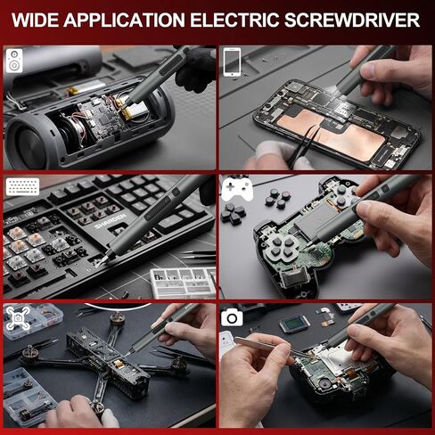 SHARDEN 75 IN 1 Mini Electric Screwdriver Set, 71 S2 Precision Bits, 3 LED Lights, Magnetic Storage, USB Charging Cable, Mini Power Screwdriver Repair Tool Kit for PC, Electronics, Tech in Kuwait