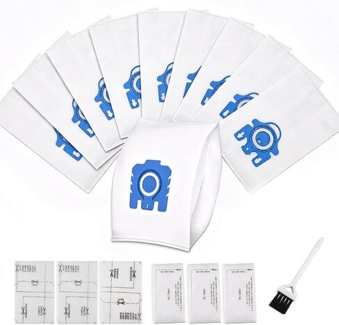10Packs Replacement Vacuum Bags Compatible with Miele Classic C2 C3 S2 S5 S8 S400 Vacuum Cleaners, with Motor Protection Filters and Exhaust Filters in Kuwait