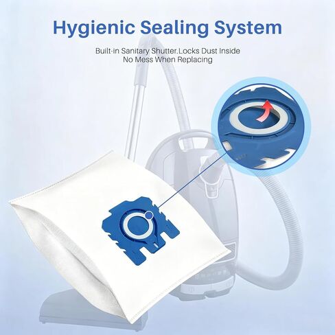 10Packs Replacement Vacuum Bags Compatible with Miele Classic C2 C3 S2 S5 S8 S400 Vacuum Cleaners, with Motor Protection Filters and Exhaust Filters in Kuwait