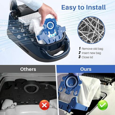 10Packs Replacement Vacuum Bags Compatible with Miele Classic C2 C3 S2 S5 S8 S400 Vacuum Cleaners, with Motor Protection Filters and Exhaust Filters in Kuwait