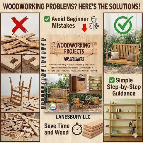 Woodworking Projects for Beginners Book, Easy DIY Woodworking Tutorials, Gradually Wood Craft Guide, Basic Tools, No Experience Needed, Beginner Home Projects in Kuwait