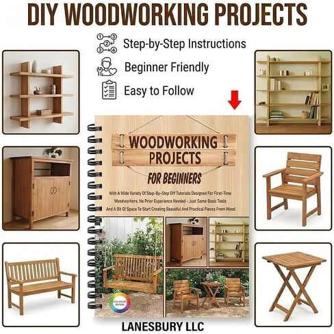 Woodworking Projects for Beginners Book, Easy DIY Woodworking Tutorials, Gradually Wood Craft Guide, Basic Tools, No Experience Needed, Beginner Home Projects in Kuwait
