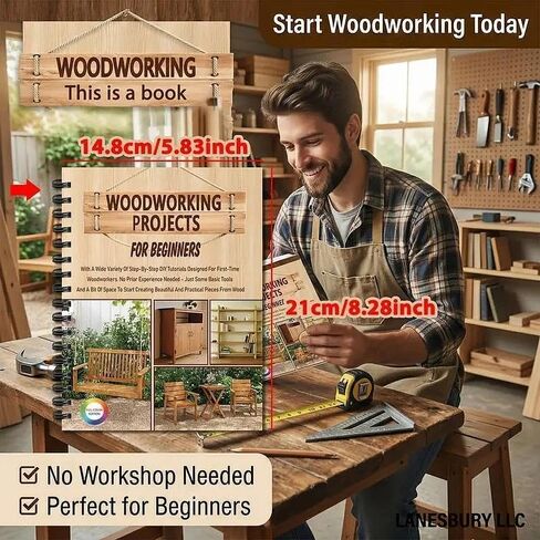 Woodworking Projects for Beginners Book, Easy DIY Woodworking Tutorials, Gradually Wood Craft Guide, Basic Tools, No Experience Needed, Beginner Home Projects in Kuwait