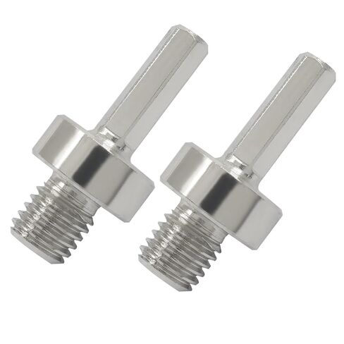 Alloy Steel Core Drill Bit Adapter, 5/8"-11, Silver, 2 Pack | Thread Converter, Hex Shank, For Drills, Drill Press and Die Grinders in Kuwait