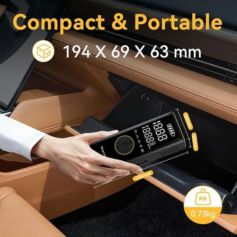 Corded/Cordless Tyre Inflator Portable Air Compressor 12V DC, 150PSI 6000mAh Long-Lasting Battery Electric Air Pump with Digital Display & Dual LED Light for Car, Motorcycle, Bike, Ball & DIY in Saudi Arabia