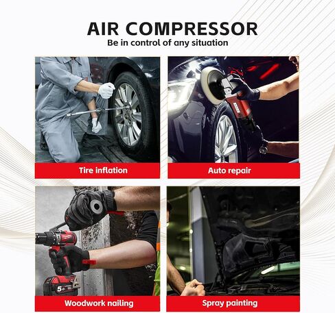 9.5 Gallon Ultra Quiet Air Compressor, MAX 115PSI,70dB,110V/60Hz | 2HP,8.75CFM,Oil-Free,Portable Air Compressor,with Wheels in Kuwait