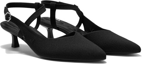 VIVAIA Sylvan Women's PointEase Slingback Pumps, Pointed Toe, Knit Upper, Arch Support, Kitten Heel in Kuwait