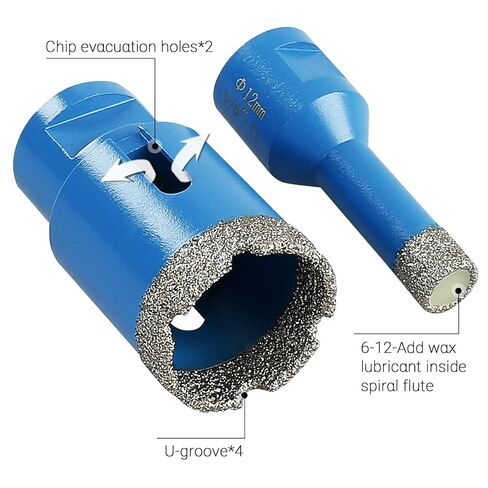 LOZLIN Diamond Hole Saw Kit, 11PCS Vacuum Brazed Tile Drill Bits Set, 5/8"-11 Thread Diamond Drill Bits with Hex Shank Adapter, Dry Wet Hole Saw for Ceramic Tile Marble Granite Quartz in Kuwait