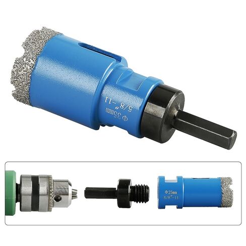 LOZLIN Diamond Hole Saw Kit, 11PCS Vacuum Brazed Tile Drill Bits Set, 5/8"-11 Thread Diamond Drill Bits with Hex Shank Adapter, Dry Wet Hole Saw for Ceramic Tile Marble Granite Quartz in Kuwait