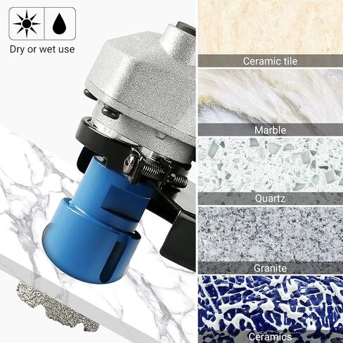 LOZLIN Diamond Hole Saw Kit, 11PCS Vacuum Brazed Tile Drill Bits Set, 5/8"-11 Thread Diamond Drill Bits with Hex Shank Adapter, Dry Wet Hole Saw for Ceramic Tile Marble Granite Quartz in Kuwait