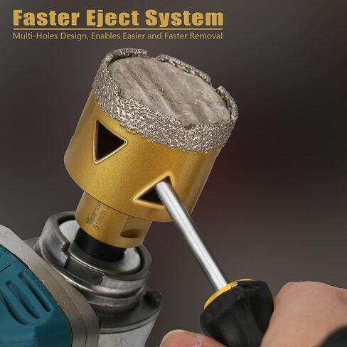 Diamond Hole Saw Kit 17PCS, 5/8"-11 Thread Tile Hole Saw Kit 1/4'' to 4'' with Hex Adapter & Chamfer Bit & Finger Bit & Tile Blade, Diamond Core Drill Bit for Porcelain Stone in Kuwait