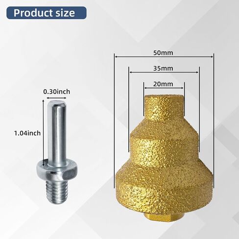 Diamond Brazed Step Drill Bit 20-35-50mm Cone Reamer for Tile Stone | Tapered cone design enables smooth hole enlargement and reaming for tile, marble, granite, concrete, wood, and metal. in Kuwait