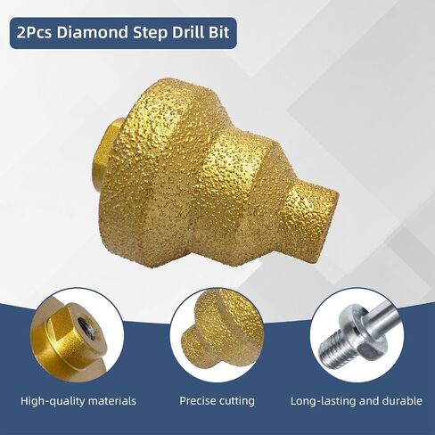 Diamond Brazed Step Drill Bit 20-35-50mm Cone Reamer for Tile Stone | Tapered cone design enables smooth hole enlargement and reaming for tile, marble, granite, concrete, wood, and metal. in Kuwait