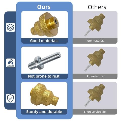 Diamond Brazed Step Drill Bit 20-35-50mm Cone Reamer for Tile Stone | Tapered cone design enables smooth hole enlargement and reaming for tile, marble, granite, concrete, wood, and metal. in Kuwait