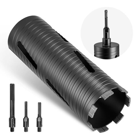 VEVOR Core Drill Bit, 3-1/2 inch Diameter, 9-1/2 inch Drilling Depth, 5/8-11 Internal Thread, Diamond Dry Coring Bit with 3 Adapters, Pilot Drill and Hex Wrench, for Concrete, Red Bricks, and Masonry in Kuwait