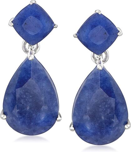 Ross-Simons Precious Gemstone Drop Earrings in Sterling Silver in Saudi Arabia