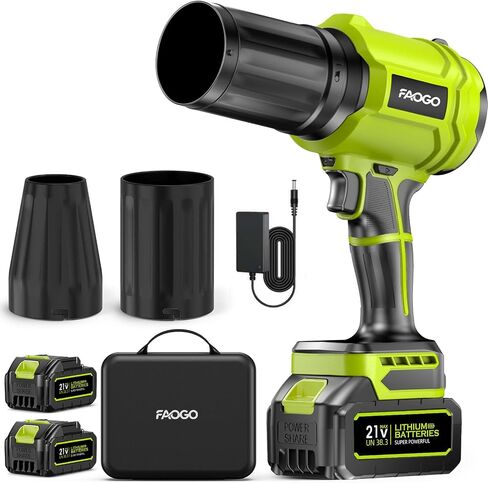 Cordless Leaf Blower with 2 Batteries & Charger - 990,000 RPM Electric Handheld Blower, Lightweight, Double Run Time for Lawn, Yard, Patio, Garden Cleaning in Kuwait