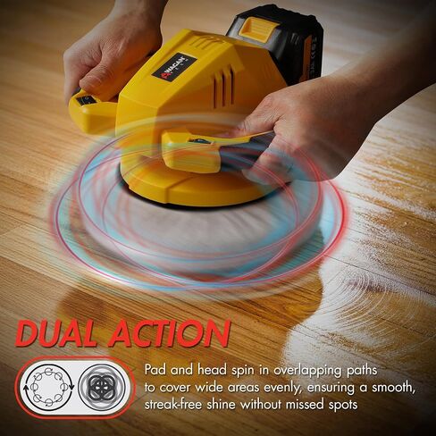 Wagan EL6404 OneVolt Cordless Polisher 10 XL Dual Action 10 Inch Buffer Kit with Dual-Handle, 6 Variable Speed 1500–3000 RPM, Includes 21V 3.0Ah Rechargeable Battery for Car Waxing and Detailing in Kuwait