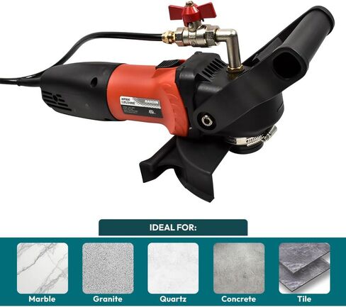 Hardin 4" & 5" Variable Speed Wet Polisher and Grinder – 800W 120V, 1000–4000 RPM, Water Feed System with Brass Valve, GFCI Cord for Granite, Marble, Stone, and Concrete Fabrication in Kuwait