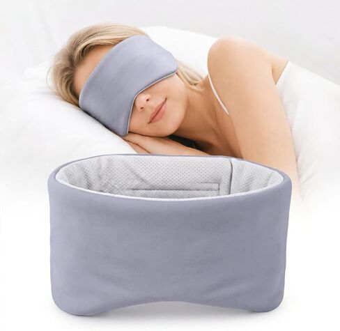 Blackout Sleep Mask for Side Sleeper, Reversible Eye Mask Sleeping with Cozy & Cooling Sides, Adjustable Velcro Band, Face-Hugging Padded Eye Cover for Sleeping Travel Office, Pink in Saudi Arabia