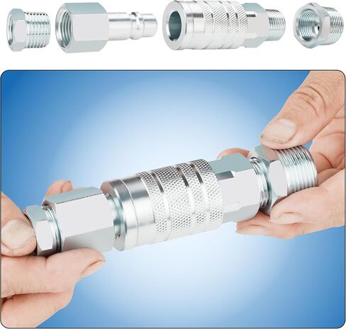 10PCS 1/2 Inch NPT Air Hose Quick Connect Fittings | High Flow I/M Air Coupler and Plug with 1/2" NPT Thread and 3/8" and 3/4" Adapter, Air Compressor Accessories in Kuwait