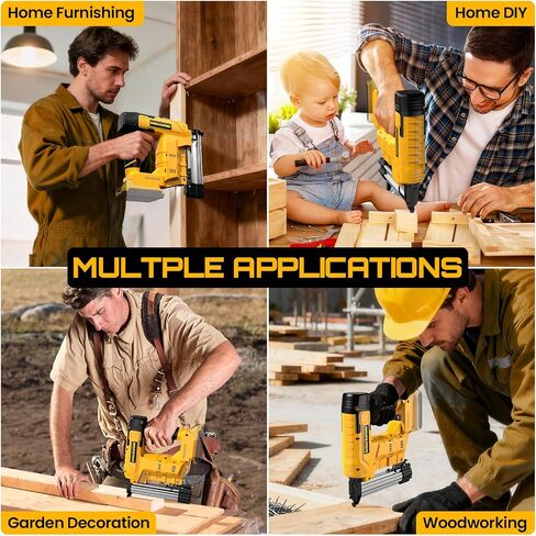 18 Gauge Cordless Brad Nailer & Staple Gun for De Walt 20V MAX Battery(No Battery), 2 in 1 Electric Nail Gun with 1000 Brad Nails and 1000 Staples for Home Improvement, DIY and Woodworking in Kuwait