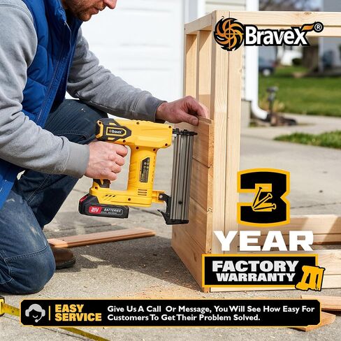 18GA Cordless Brad Nailer, 2-in-1 Electric Nail Gun Battery Powered with 500pcs Nails and 500pcs Staples, Adjustable Depth for Woodworking, Upholstery & DIY Projects - Battery, Charger Included in Kuwait