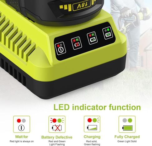 P117 18V Rapid Charger Replacement for Ryobi 18v Battery Charger Compatible with Ryobi 12V-18V Battery One Plus Lithium-Ion/NiCad/NiMh Battery P100 P102 P103 P105 P107 P108 P190 P191 PBP002 PBP005 in Kuwait