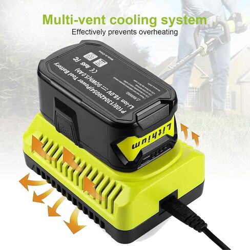 P117 18V Rapid Charger Replacement for Ryobi 18v Battery Charger Compatible with Ryobi 12V-18V Battery One Plus Lithium-Ion/NiCad/NiMh Battery P100 P102 P103 P105 P107 P108 P190 P191 PBP002 PBP005 in Kuwait