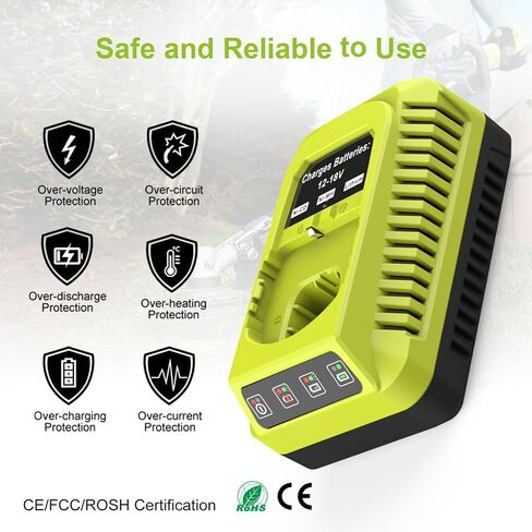 P117 18V Rapid Charger Replacement for Ryobi 18v Battery Charger Compatible with Ryobi 12V-18V Battery One Plus Lithium-Ion/NiCad/NiMh Battery P100 P102 P103 P105 P107 P108 P190 P191 PBP002 PBP005 in Kuwait
