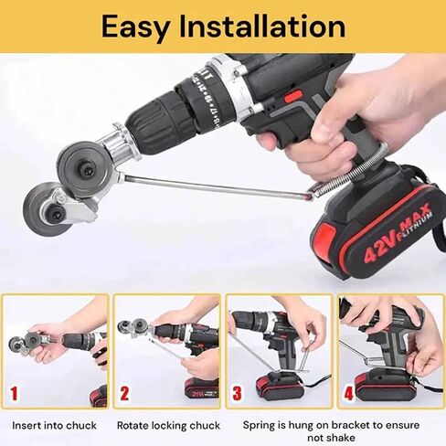 Sheet Metal Cutter Drill Attachment, Electric Drill Shears Attachment Cutter Nibbler, Metal Nibbler Drill Attachment for Cutting Iron, White Sheet, Steel, Copper, Aluminum in Kuwait