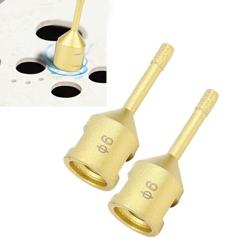2Pcs Diamond Hole Saw Drill Bit, M14 6mm Brazing Diamond Drilling Bit for Marble Concrete, with Efficient Chip Drain Design, Compatible with Electric Hand Drill and Bench in Kuwait