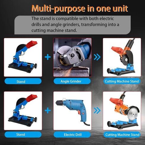 Adjustable Angle Grinder Stand – 38mm–48mm Clamping Range, 0–45° Cutting Angle, Dual-Use Bracket Holder for Angle Grinder & Hammer Drill in Kuwait