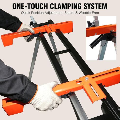 Miter Saw Stand, Portable Miter Saw Stand 3-Step Quick Install & Fold, 74-4/5'' Max Sliding Rail, 300lbs Load Capacity Portable Compact Folding Miter Saw Stand, Compatible with Most Mitre Saw Brands in Kuwait