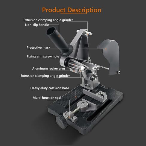 Heavy Duty Angle Grinder Stand – Compatible with 100mm-150mm (4"-6") Disc Grinder, Cast Iron Base for Enhanced Stability in Kuwait
