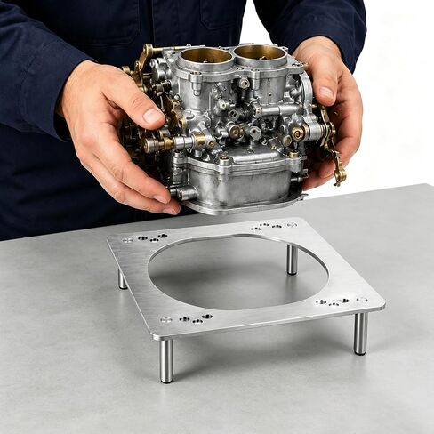 Universal Carburetor Stand, Adjustable Aluminum Carburetor Work Stand for Spread Bore and Standard Bore Carburetors, Fits Holley 4150 4500 Rochester Carter AFB Edelbrock in Kuwait