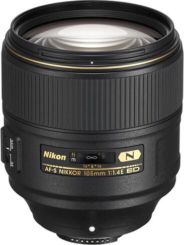 نيكون AF-S FX نيكور 105 ملم عدسة f/1.4 ED مع التركيز التلقائي لكاميرات نيكون دي اس ال ار اسود in Kuwait