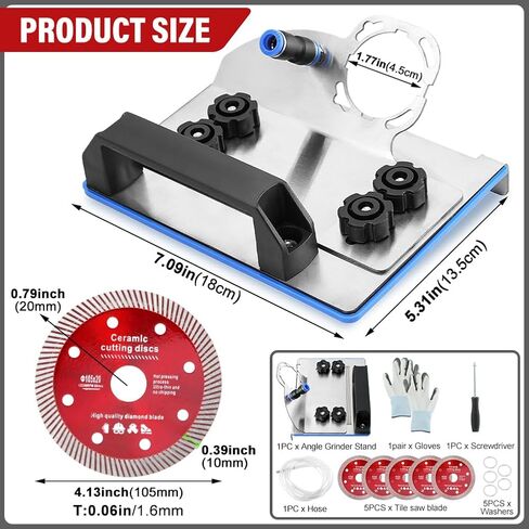45 Degree Tile Chamfering Tool,Angle Grinder Stand for 45° Tile Cutting,Tile Cutter Tools Compatible with 100-Type Angle Grinders, Angles Grinder Attachments for Chamfering in Kuwait