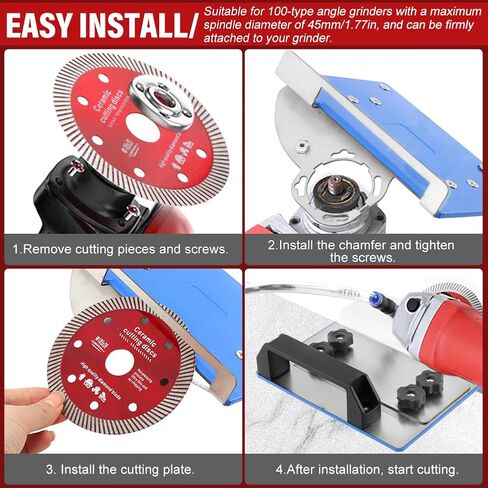 45 Degree Tile Chamfering Tool,Angle Grinder Stand for 45° Tile Cutting,Tile Cutter Tools Compatible with 100-Type Angle Grinders, Angles Grinder Attachments for Chamfering in Kuwait