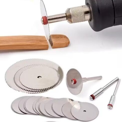 11Pcs/Set Stainless Steel Wood Cutting Disc Rotary Tool Circular Cutoff for Woodworking Tool in Kuwait