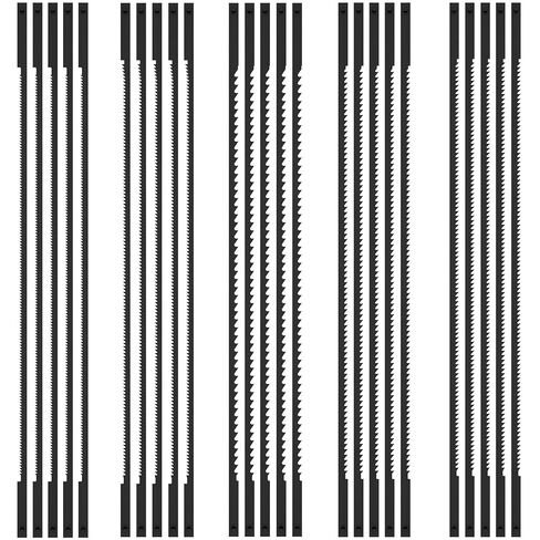 25 Pcs Coping Saw Blades Set 6-1/2 Inch Long Between Pins Sturdy Wood Cutting Saw Blades Kit High Carbon Steel Pin End Scroll Blade Assortment (10/15/18/24/28TPI) in Kuwait