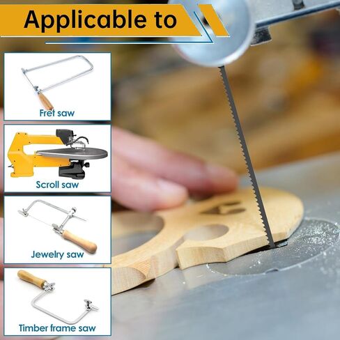 48 Pack Scroll Saw Blade Set, 5 Inch Scroll Saw Blade Pin End Replacement, SK5 Carbon Steel Coping Saw Blade TPI 10/15/18/24 Jig Saw Blades Woodworking Tool for Wood Metal Plastic Cutting in Kuwait