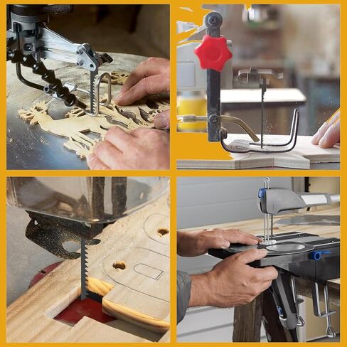 48 Pack Scroll Saw Blade Set, 5 Inch Scroll Saw Blade Pin End Replacement, SK5 Carbon Steel Coping Saw Blade TPI 10/15/18/24 Jig Saw Blades Woodworking Tool for Wood Metal Plastic Cutting in Kuwait